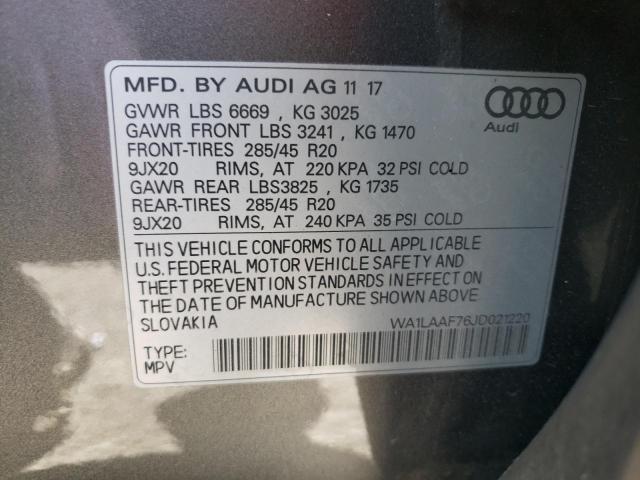 VIN WA1LAAF76JD021220 2018 Audi Q7, Premium Plus no.12