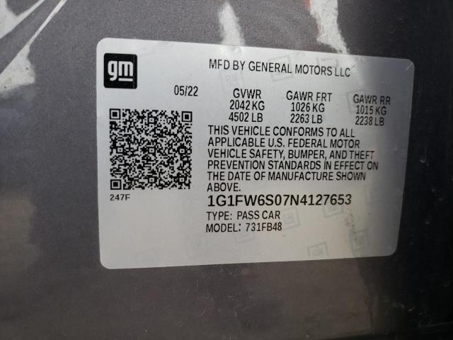 1G1FW6S07N4127653 Chevrolet Bolt EV 1L 10