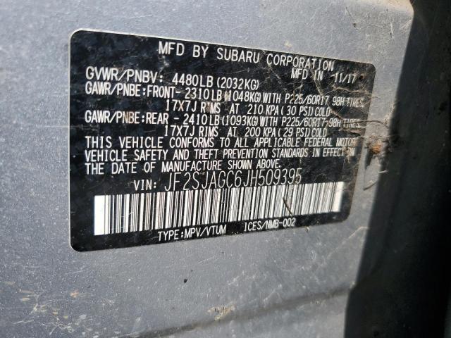 2018 SUBARU FORESTER 2 - JF2SJAGC6JH509395