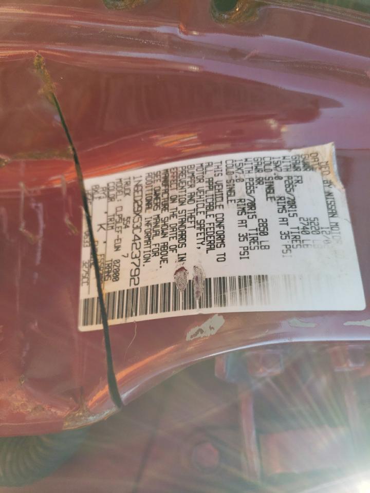 1N6ED29X53C423792 2003 Nissan Frontier Crew Cab Xe