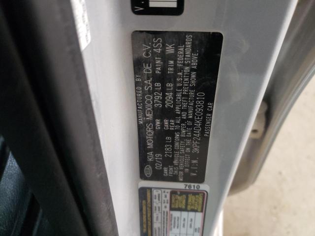3KPF24AD4KE093810 KIA FORTE FE