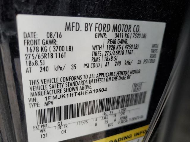 1FMJK1HT4HEA19504 Ford Expedition El Xlt