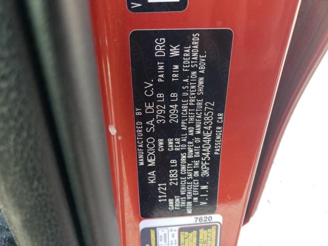 3KPF54AD4NE438572 KIA Forte Gt Line