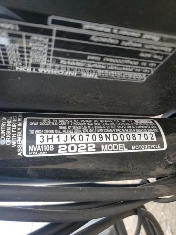 2022 HONDA NVA110 B - 3H1JK0709ND008702