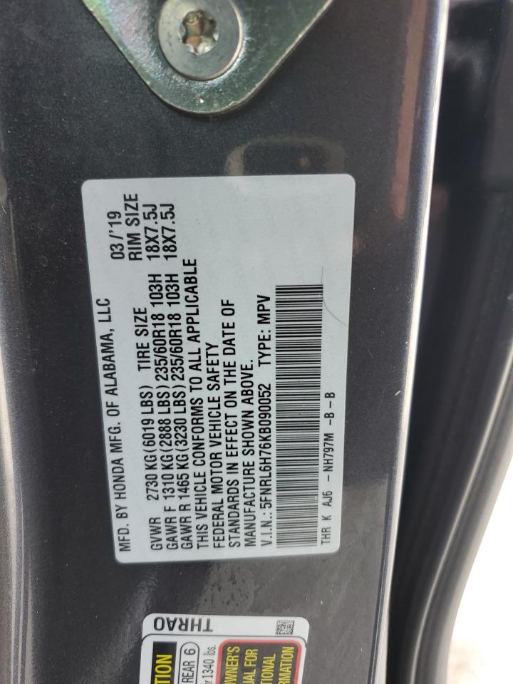 VIN: 5FNRL6H76KB090052 2019 HONDA All Models