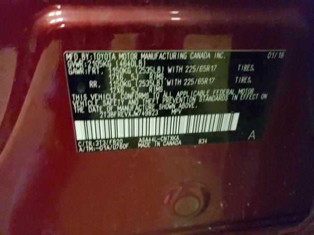 2T3BFREVXJW749823 Toyota RAV4 LE