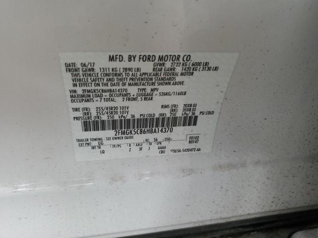 2FMGK5C86HBA14370 Ford FLEX SEL
