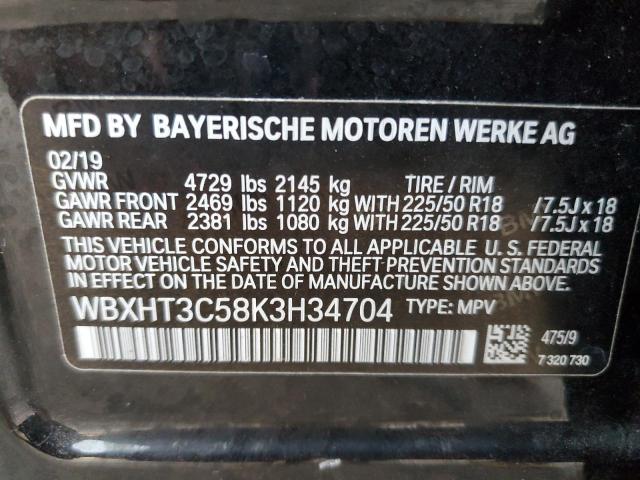 WBXHT3C58K3H34704 BMW X1 XDRIVE2 13