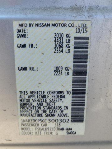 1N4BZ0CP5GC300302 Nissan LEAF SV