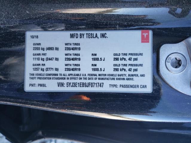 5YJ3E1EB9JF071747 | 2018 TESLA MODEL 3