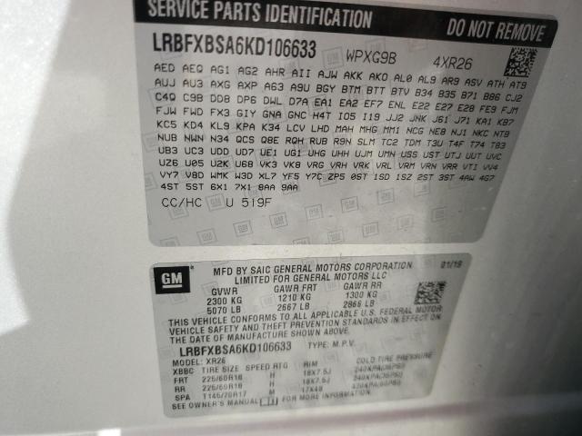 LRBFXBSA6KD106633 Buick Envision Preferred