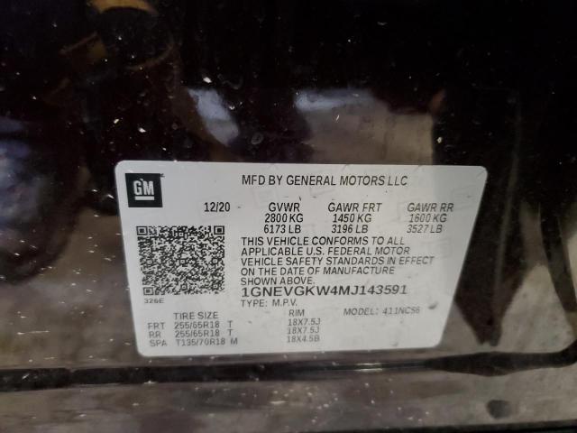 2021 CHEVROLET TRAVERSE L - 1GNEVGKW4MJ143591