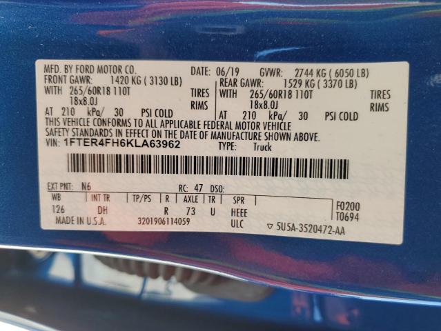 1FTER4FH6KLA63962 Ford RANGER XL