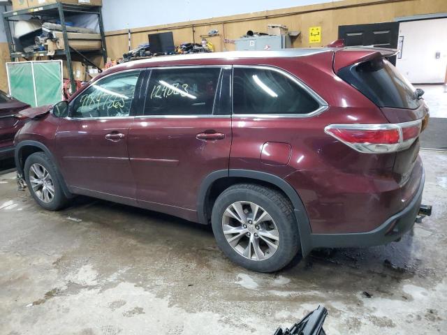 VIN 5TDJKRFH9ES053526 2014 Toyota Highlander, Xle no.2