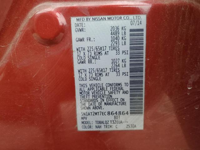 5N1AT2MT7EC864864 Nissan ROGUE S
