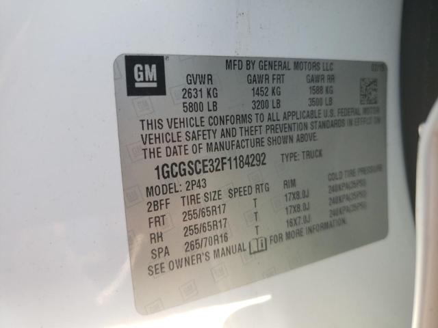  CHEVROLET COLORADO 2015 Білий