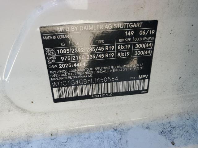 WDCTG4GB6LJ650564 Mercedes-Benz Gla 250 4matic