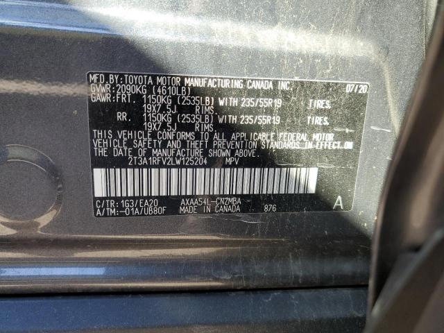 2T3A1RFV2LW125204 Toyota Rav4 Xle Premium