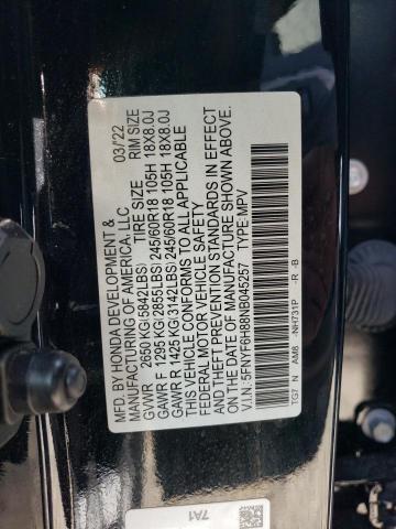 5FNYF6H88NB045257 | 2022 HONDA PILOT TRAI