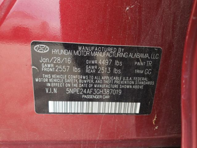 5NPE24AF3GH387019 | 2016 HYUNDAI SONATA SE