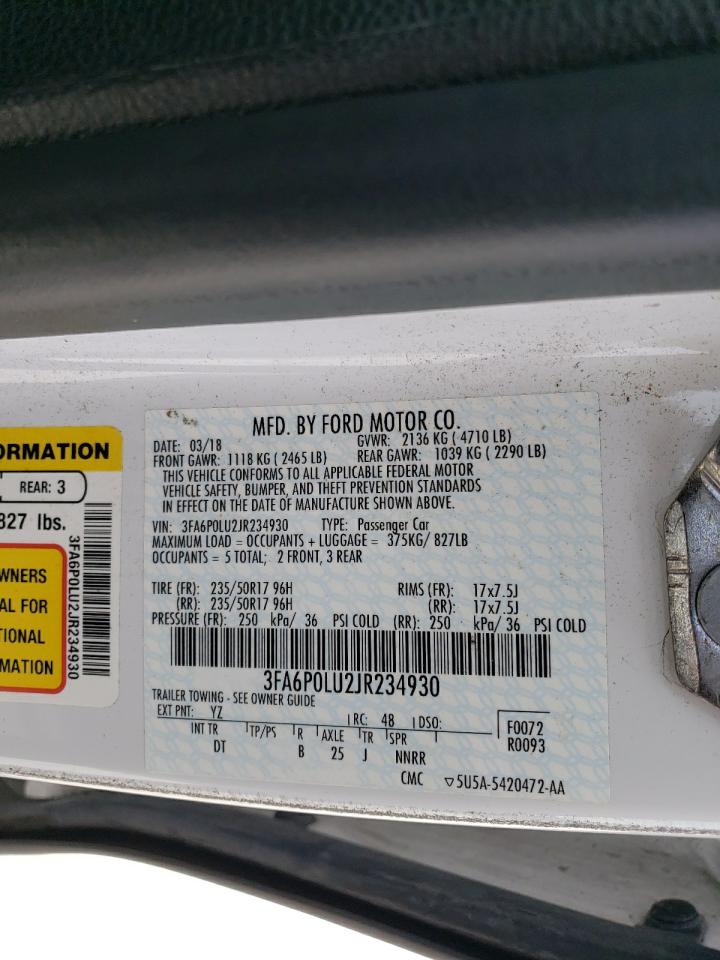 3FA6P0LU2JR234930 FORD FUSION 2018