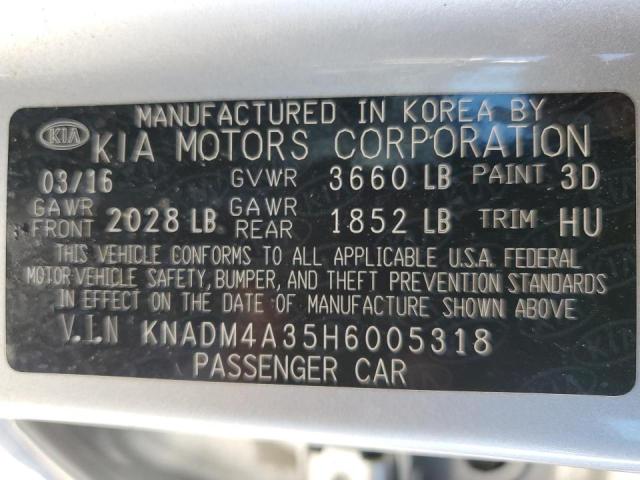 KNADM4A35H6005318 KIA RIO LX