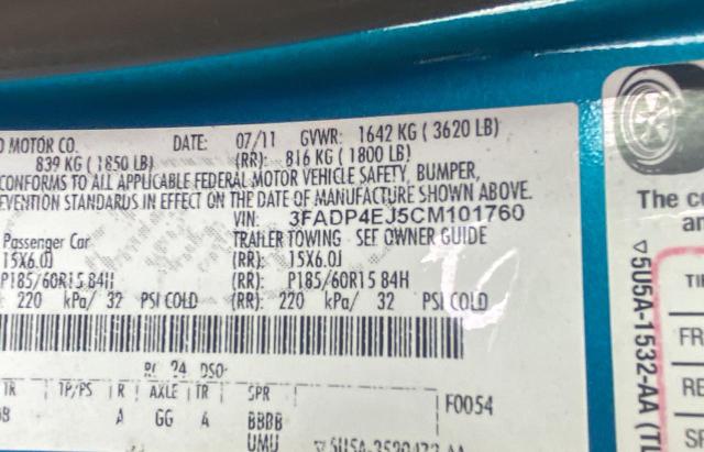 3FADP4EJ5CM101760 2012 Ford Fiesta Se
