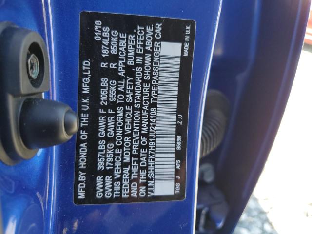 2018 HONDA CIVIC SPOR - SHHFK7H91JU214108