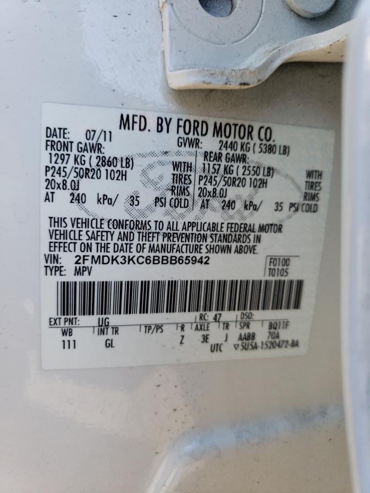 2FMDK3KC6BBB65942 2011 Ford Edge Limited