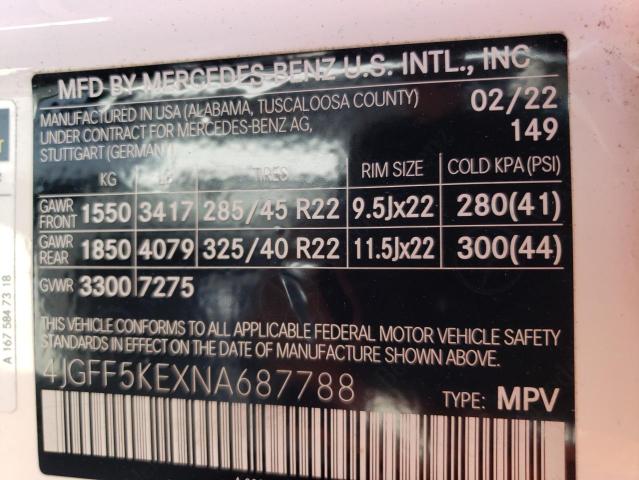 2022 Mercedes-Benz Gls 450 4Matic VIN: 4JGFF5KEXNA687788 Lot: 70198423