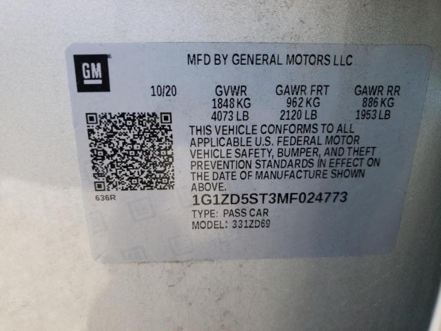 1G1ZD5ST3MF024773 Chevrolet Malibu LT 12