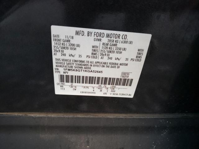 1FM5K8GT1KGA52645 Ford EXPLORER SPORT