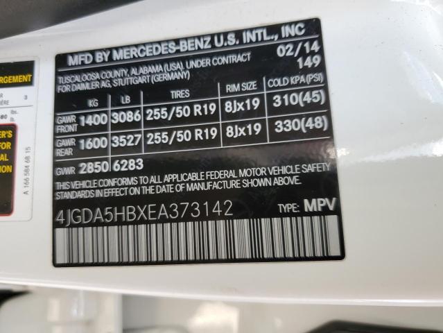 VIN 4JGDA5HBXEA373142 2014 Mercedes-Benz ML-Class, ... no.12