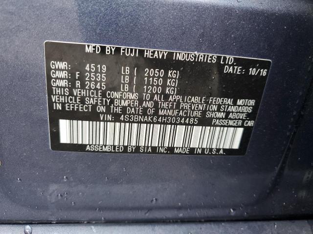 4S3BNAK64H3034485 Subaru Legacy 2.5i Limited