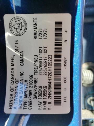 2016 HONDA CR-V EXL - 2HKRM4H72GH109223