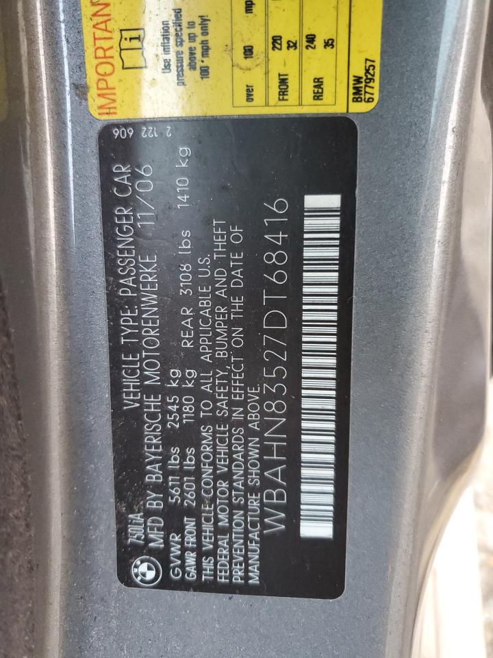 wbahn83527dt68416 WBAHN83527DT68416 2007 BMW 750