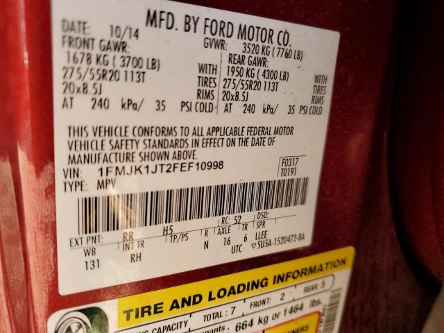 1FMJK1JT2FEF10998 Ford Expedition El Xlt