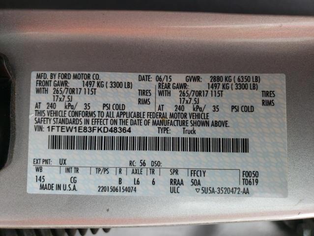 2015 FORD F150 SUPER - 1FTEW1E83FKD48364
