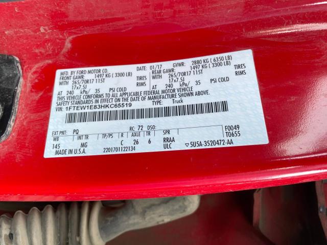 1FTEW1E83HKC65519 Ford F150 Supercrew
