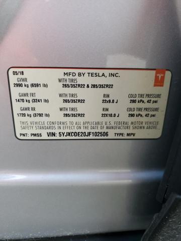 5YJXCDE20JF102506 Tesla MODEL X