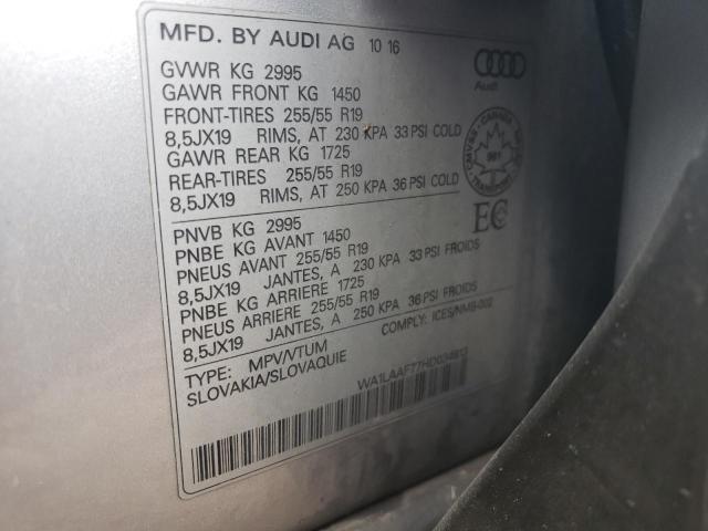 WA1LAAF77HD034813 2017 AUDI Q7, photo no. 12