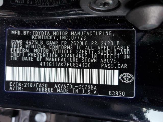 4T1G11AK7PU834136 | 2023 TOYOTA CAMRY SE N