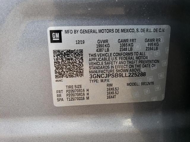 3GNCJPSB9LL225288 2020 Chevrolet Trax 1Lt