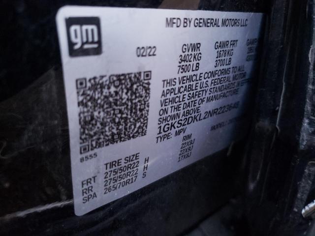 1GKS2DKL2NR223648 | 2022 GMC YUKON DENA