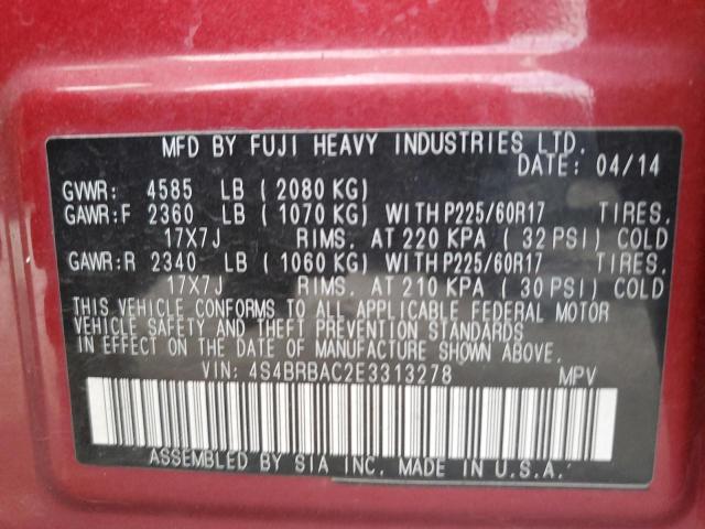 4S4BRBAC2E3313278 Subaru Outback 2.5i