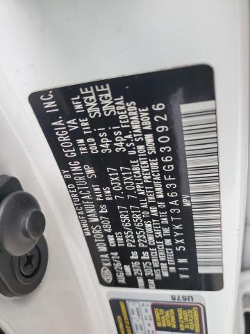 5XYKT3A63FG630926 KIA SORENTO LX