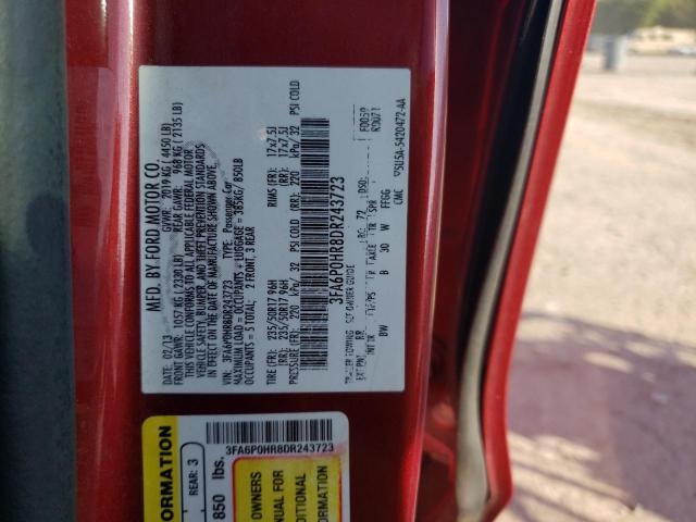 2013 Ford Fusion Se VIN: 3FA6P0HR8DR243723 Lot: 60962014