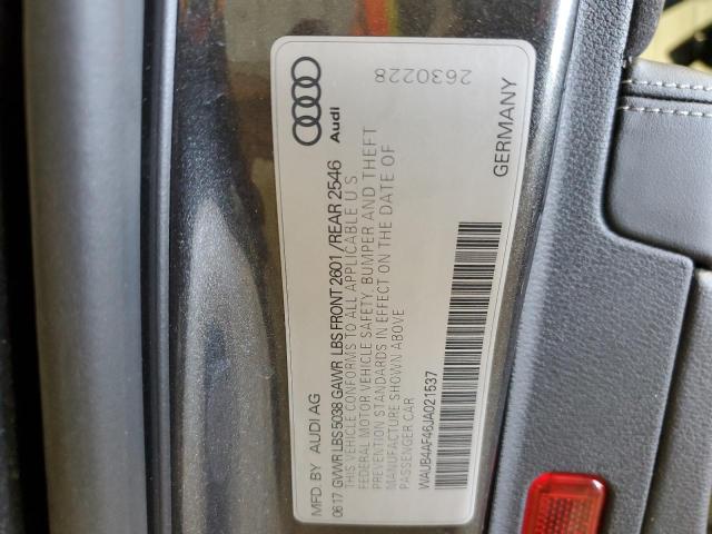 WAUB4AF46JA021537 Audi S4 Premium Plus