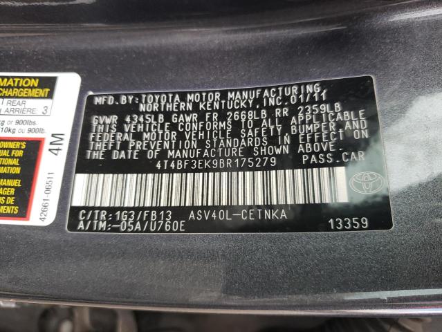 4T4BF3EK9BR175279 2011 Toyota Camry Base