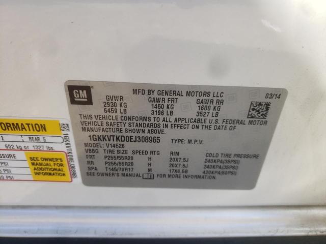 1GKKVTKD0EJ308965 GMC Acadia Denali